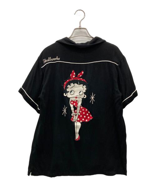 SKULL WORKS（スカルワークス）SKULL WORKS (スカルワークス) BETTY BOOP (ベティー・ブープ) 半袖シャツ ブラック サイズ:Mの古着・服飾アイテム