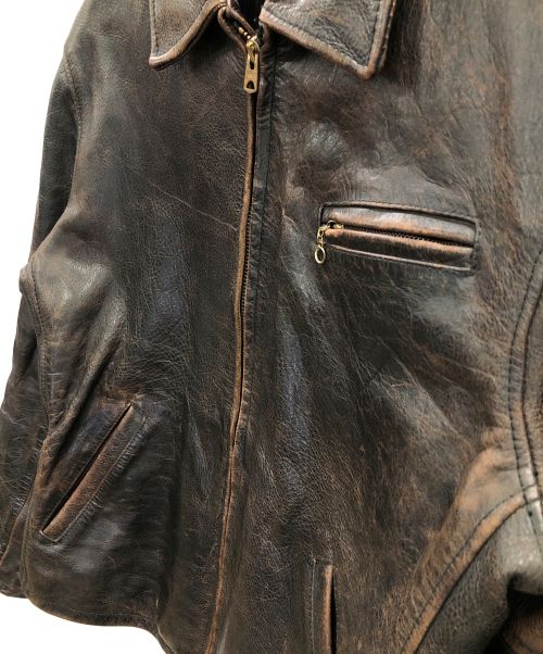 RRL（ダブルアールエル）RRL (ダブルアールエル) レザージャケット ブラウン サイズ:Sの古着・服飾アイテム