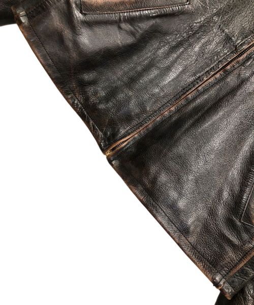 RRL（ダブルアールエル）RRL (ダブルアールエル) レザージャケット ブラウン サイズ:Sの古着・服飾アイテム