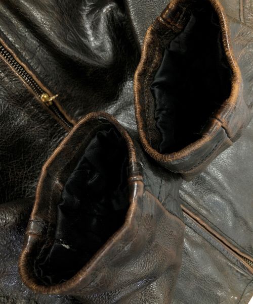 RRL（ダブルアールエル）RRL (ダブルアールエル) レザージャケット ブラウン サイズ:Sの古着・服飾アイテム