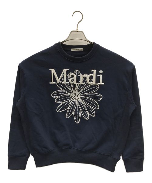 Mardi Mercredi（マルディメクルディ）Mardi Mercredi (マルディメクルディ) スウェット　SWEATSHIRT FLOWERMARDI NEEDLEWORK（スウェットシャツ フラワーマルディ ニードルワーク） ネイビー サイズ:実寸サイズにてご確認ください。の古着・服飾アイテム