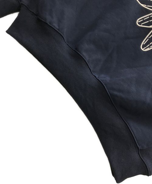 Mardi Mercredi（マルディメクルディ）Mardi Mercredi (マルディメクルディ) スウェット　SWEATSHIRT FLOWERMARDI NEEDLEWORK（スウェットシャツ フラワーマルディ ニードルワーク） ネイビー サイズ:実寸サイズにてご確認ください。の古着・服飾アイテム