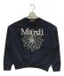 Mardi Mercredi（マルディメクルディ）の古着「スウェット　SWEATSHIRT FLOWERMARDI NEEDLEWORK（スウェットシャツ フラワーマルディ ニードルワーク）」｜ネイビー