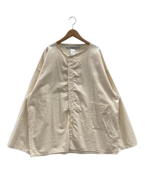 EEL（イール）EEL (イール) ノーカラーワイドシャツ アイボリー サイズ:Mの古着・服飾アイテム