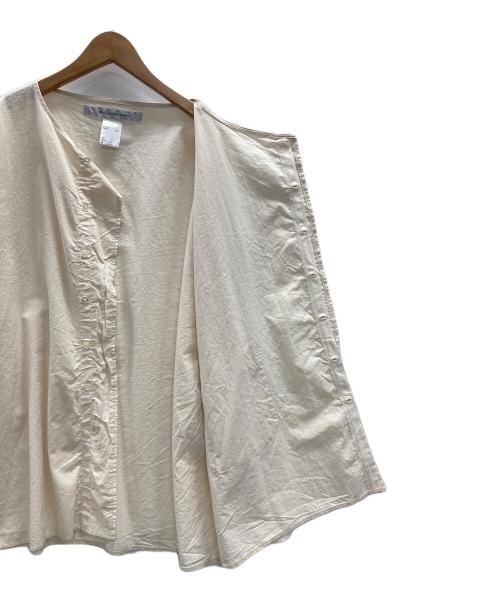 EEL（イール）EEL (イール) ノーカラーワイドシャツ アイボリー サイズ:Mの古着・服飾アイテム