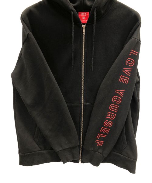 BTS（ビーティーエス）BTS (ビーティーエス) ジップパーカー 2018 BTS WORLD TOUR‘LOVE YOURSELF’ZIP-UP HOODY（ビーティーエス ワールドツアー ‘ラヴ ユアセルフ’ ジップ-アップ フーディ ブラック サイズ:1の古着・服飾アイテム