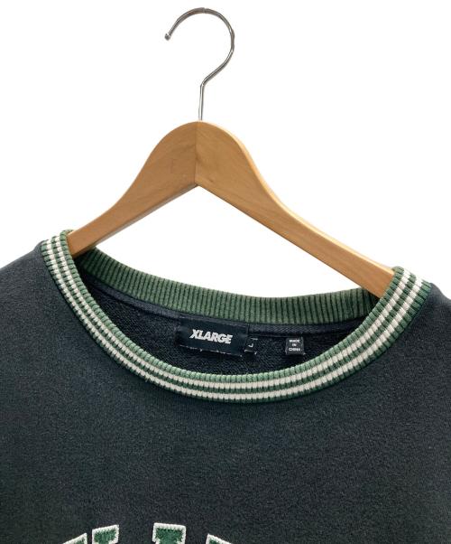 X-LARGE（エクストララージ）X-LARGE (エクストララージ) スウェット RIB LINE CREWNECK SWEAT(リブラインクルーネックスウェット) ブラック サイズ:Lの古着・服飾アイテム