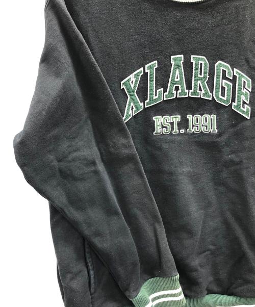 X-LARGE（エクストララージ）X-LARGE (エクストララージ) スウェット RIB LINE CREWNECK SWEAT(リブラインクルーネックスウェット) ブラック サイズ:Lの古着・服飾アイテム