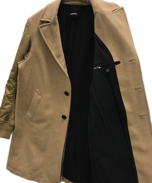 DIESEL（ディーゼル）DIESEL (ディーゼル) チェスターコート W-CUSTOMIZ（ダブルｰカスタマイズ） ベージュ サイズ:Mの古着・服飾アイテム
