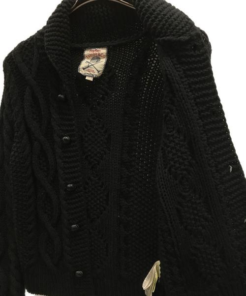 DIESEL（ディーゼル）DIESEL (ディーゼル) カウチンニットジャケット ブラック サイズ:Lの古着・服飾アイテム