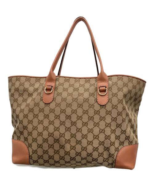GUCCI（グッチ）GUCCI (グッチ) トートバッグ ベージュ×ブラウンの古着・服飾アイテム