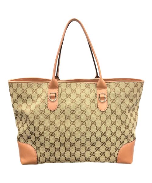 GUCCI（グッチ）GUCCI (グッチ) トートバッグ ベージュ×ブラウン サイズ:実寸サイズにてご確認ください。の古着・服飾アイテム