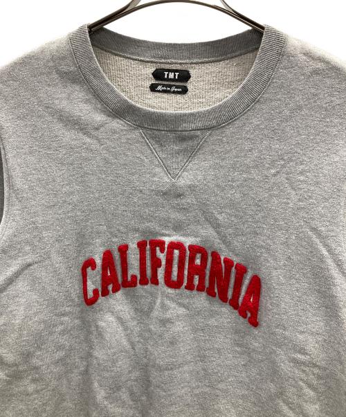 TMT（ティーエムティー）TMT (ティーエムティー) スウェット　VINTAGE FRENCH TERRY PULLOVER（ヴィンテージフレンチテリースプルオーバー） グレー×レッド サイズ:XLの古着・服飾アイテム