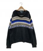 POLO RALPH LAURENポロ・ラルフローレン）の古着「90'S ノルディック柄ヴィンテージニット」｜ブラック×ブルー