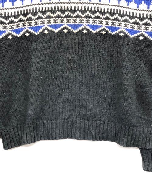 POLO RALPH LAUREN（ポロ・ラルフローレン）POLO RALPH LAUREN (ポロ・ラルフローレン) 90'S ノルディック柄ヴィンテージニット ブラック×ブルー サイズ:XXLの古着・服飾アイテム