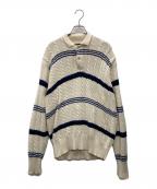 POLO RALPH LAURENポロ・ラルフローレン）の古着「90S 襟付きニット」｜アイボリー×ブルー