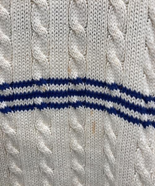 POLO RALPH LAUREN（ポロ・ラルフローレン）POLO RALPH LAUREN (ポロ・ラルフローレン) 90S 襟付きニット アイボリー×ブルー サイズ:Lの古着・服飾アイテム