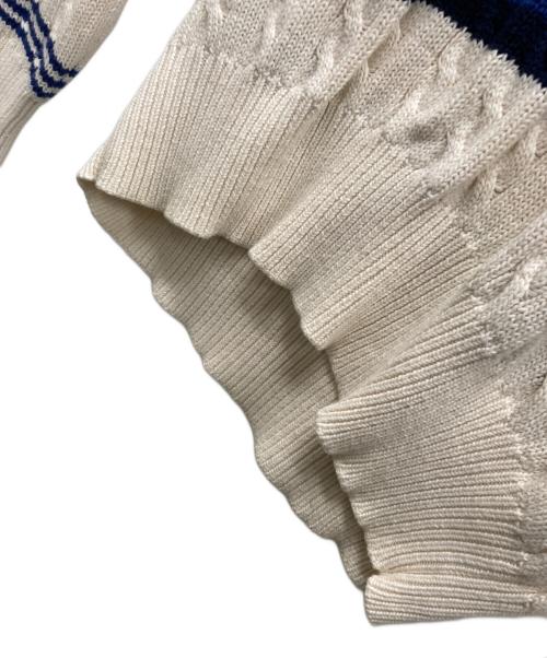 POLO RALPH LAUREN（ポロ・ラルフローレン）POLO RALPH LAUREN (ポロ・ラルフローレン) 90S 襟付きニット アイボリー×ブルー サイズ:Lの古着・服飾アイテム