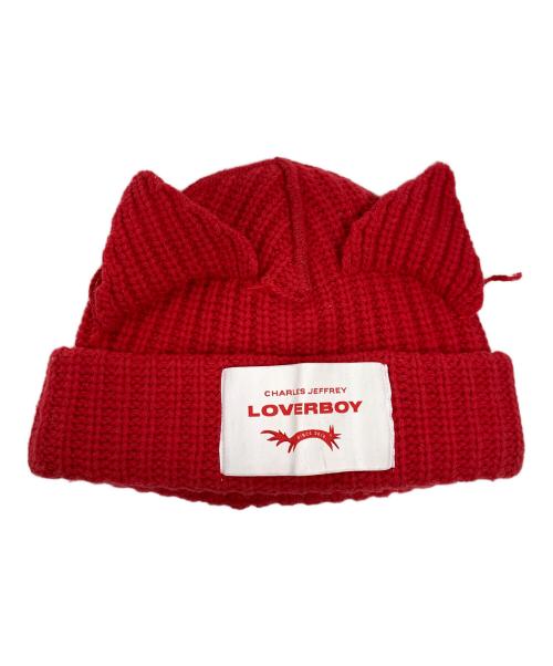 LOVERBOY（ラヴァーボーイ）LOVERBOY (ラヴァーボーイ) ニット帽 レッド サイズ:実寸サイズにてご確認ください。の古着・服飾アイテム