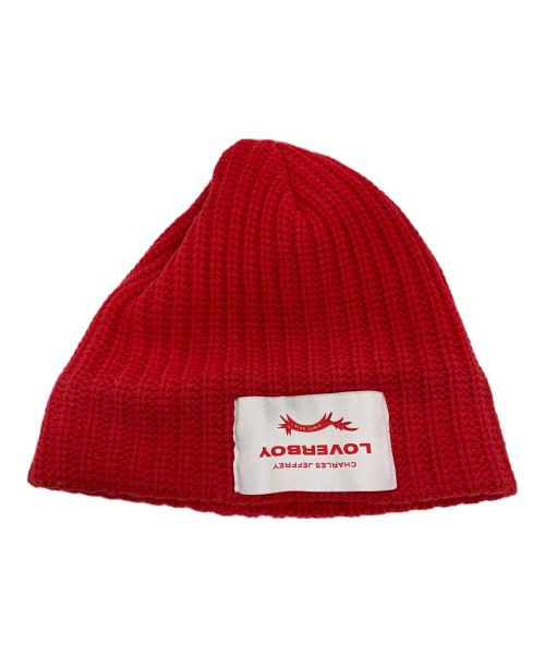 LOVERBOY（ラヴァーボーイ）LOVERBOY (ラヴァーボーイ) ニット帽 レッド サイズ:実寸サイズにてご確認ください。の古着・服飾アイテム