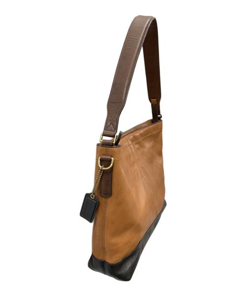 COACH（コーチ）COACH (コーチ) レザーショルダーバッグ ブラック×ブラウン サイズ:実寸サイズにてご確認ください。の古着・服飾アイテム