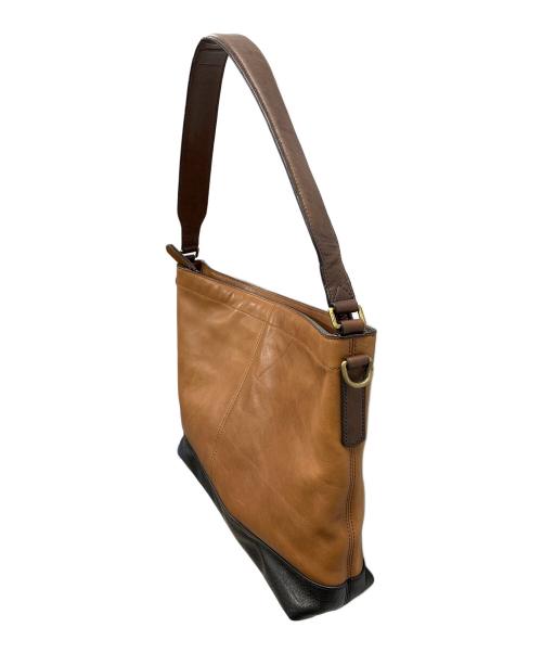 COACH（コーチ）COACH (コーチ) レザーショルダーバッグ ブラック×ブラウン サイズ:実寸サイズにてご確認ください。の古着・服飾アイテム