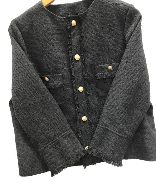 Snidel（スナイデル）Snidel (スナイデル) クラシックツイードジャケット ブラック サイズ:1の古着・服飾アイテム