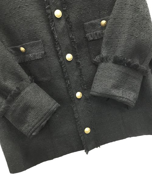 Snidel（スナイデル）Snidel (スナイデル) クラシックツイードジャケット ブラック サイズ:1の古着・服飾アイテム