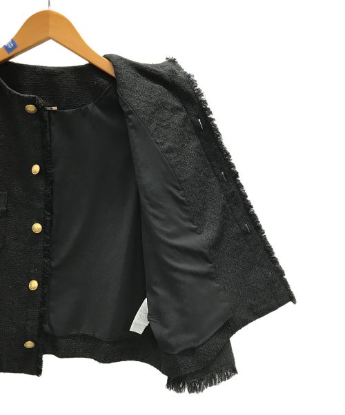Snidel（スナイデル）Snidel (スナイデル) クラシックツイードジャケット ブラック サイズ:1の古着・服飾アイテム