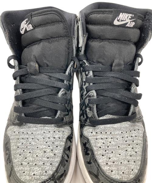 NIKE（ナイキ）NIKE (ナイキ) スニーカー　AIR JORDAN 1 RETRO HIGH OG REBELLIONAIRE（エアジョーダン1レトロハイOGリベリオネア） グレー×ブラック サイズ:27.5の古着・服飾アイテム