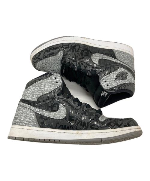NIKE（ナイキ）NIKE (ナイキ) スニーカー　AIR JORDAN 1 RETRO HIGH OG REBELLIONAIRE（エアジョーダン1レトロハイOGリベリオネア） グレー×ブラック サイズ:27.5の古着・服飾アイテム