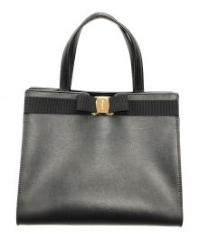 Salvatore Ferragamo（サルヴァトーレ フェラガモ）の古着「2wayバッグ ウィラ トートバッグ ショルダーバッグ」｜ブラック