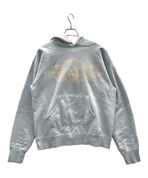 SAINT MICHAEL（セントマイケル）SAINT MICHAEL (セントマイケル) プルオーバーパーカー HOODIE angel（フーディー エンジェル） ブルー サイズ:Lの古着・服飾アイテム