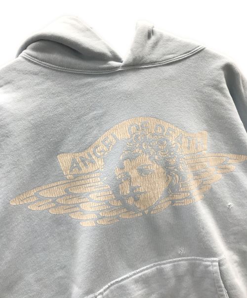 SAINT MICHAEL（セントマイケル）SAINT MICHAEL (セントマイケル) プルオーバーパーカー HOODIE angel（フーディー エンジェル） ブルー サイズ:Lの古着・服飾アイテム
