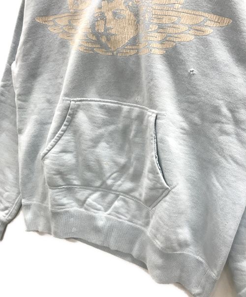 SAINT MICHAEL（セントマイケル）SAINT MICHAEL (セントマイケル) プルオーバーパーカー HOODIE angel（フーディー エンジェル） ブルー サイズ:Lの古着・服飾アイテム