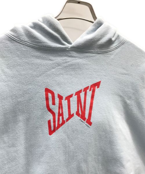 SAINT MICHAEL（セントマイケル）SAINT MICHAEL (セントマイケル) プルオーバーパーカー HOODIE LOGO BLUEパーカー (フーディー ロゴ ブルー) ブルー サイズ:Lの古着・服飾アイテム