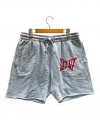 SAINT MICHAELセントマイケル）の古着「ハーフパンツ SWEAT SHORTS LOGO（スウェット ショーツ ロゴ）」｜ブルー