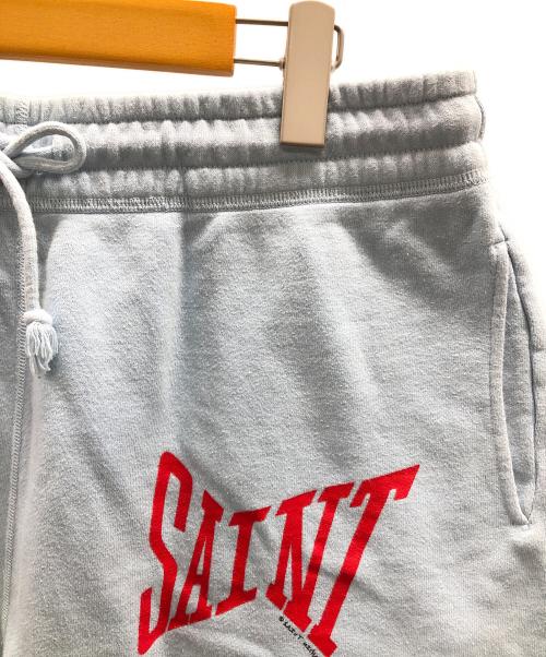 SAINT MICHAEL（セントマイケル）SAINT MICHAEL (セントマイケル) ハーフパンツ SWEAT SHORTS LOGO（スウェット ショーツ ロゴ） ブルー サイズ:Mの古着・服飾アイテム