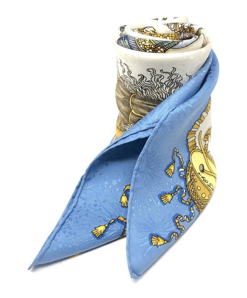 HERMES（エルメス）HERMES (エルメス) シルクスカーフ LES FETES DU ROI SOLEIL(レス フェット ドゥー ロワ ソレイユ) ブルー系 サイズ:実寸サイズにてご確認ください。の古着・服飾アイテム