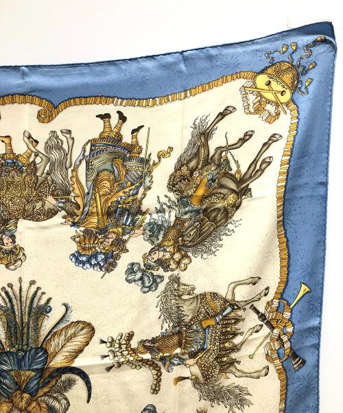 HERMES（エルメス）HERMES (エルメス) シルクスカーフ LES FETES DU ROI SOLEIL(レス フェット ドゥー ロワ ソレイユ) ブルー系 サイズ:実寸サイズにてご確認ください。の古着・服飾アイテム