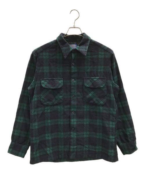 PENDLETON（ペンドルトン）PENDLETON (ペンドルトン) 70s ウールシャツ グリーン サイズ:Mの古着・服飾アイテム