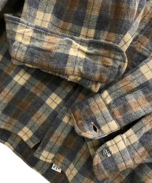 PENDLETON（ペンドルトン）PENDLETON (ペンドルトン) 70s ウールシャツ ベージュ×ブルー系 サイズ:XLの古着・服飾アイテム