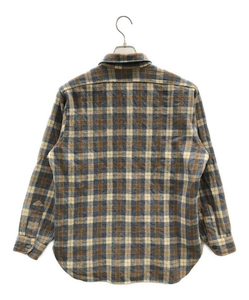 PENDLETON（ペンドルトン）PENDLETON (ペンドルトン) 70s ウールシャツ ベージュ×ブルー系 サイズ:XLの古着・服飾アイテム