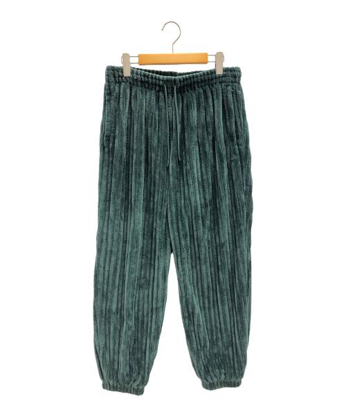 adidas（アディダス）adidas (アディダス) ベロアトラックパンツ  コンテンポ 3D グリーン サイズ:XLの古着・服飾アイテム