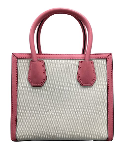 MICHAEL KORS（マイケル・コース）MICHAEL KORS (マイケルコース) 2WAYバッグ ハンドバッグ ショルダーバッグ マーサー ミディアム ロゴエンボス コットンキャンバス クロスボディバッグ ショルダーバッグ ピンク サイズ:実寸サイズにてご確認ください。の古着・服飾アイテム