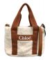 Chloe（クロエ）の古着「2WAYバッグ ハンドバッグ ショルダーバッグ CHLOE KID（クロエ キッズ）ロゴテディトートバッグ」｜ホワイト×ブラウン