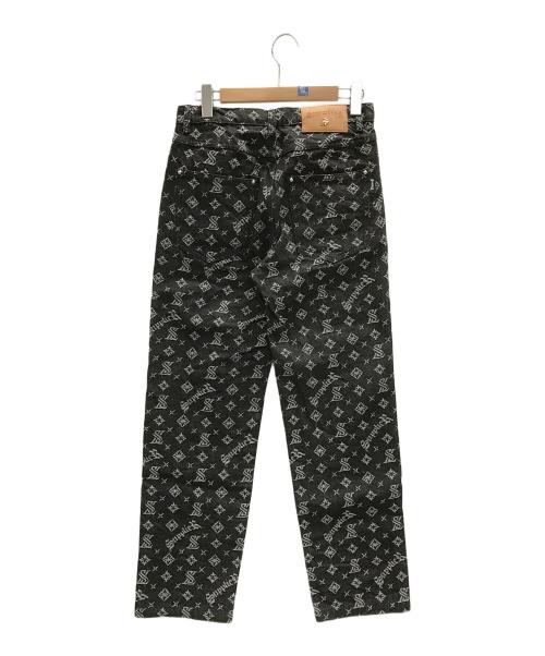 SUPPLIER（サプライヤー）SUPPLIER (サプライヤー) デニムパンツ ブラック×ホワイト サイズ:Mの古着・服飾アイテム