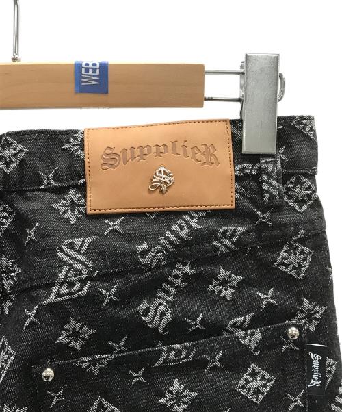 SUPPLIER（サプライヤー）SUPPLIER (サプライヤー) デニムパンツ ブラック×ホワイト サイズ:Mの古着・服飾アイテム