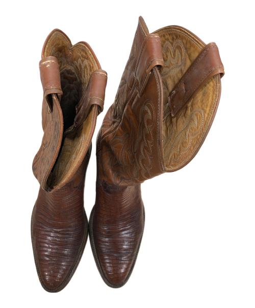 JUSTIN（ジャスティン）JUSTIN (ジャスティン) ウェスタンブーツ リザード ブラウン サイズ:実寸サイズにてご確認くださいの古着・服飾アイテム