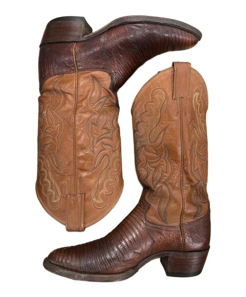 JUSTIN（ジャスティン）JUSTIN (ジャスティン) ウェスタンブーツ リザード ブラウン サイズ:実寸サイズにてご確認くださいの古着・服飾アイテム